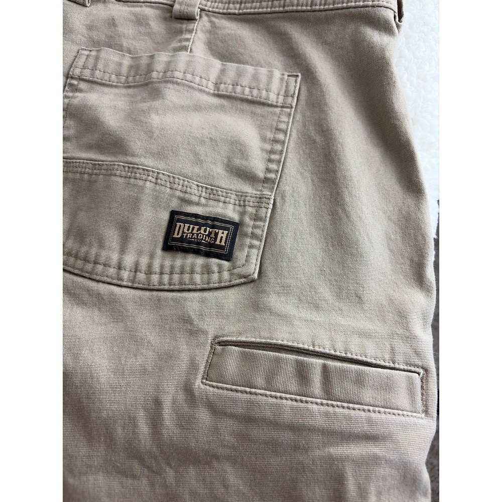 Duluth Trading Shorts Men 46 Duluthflex Fire Hose Relaxed Fit Cargo Tan Khaki 8" - Picture 5 of 8